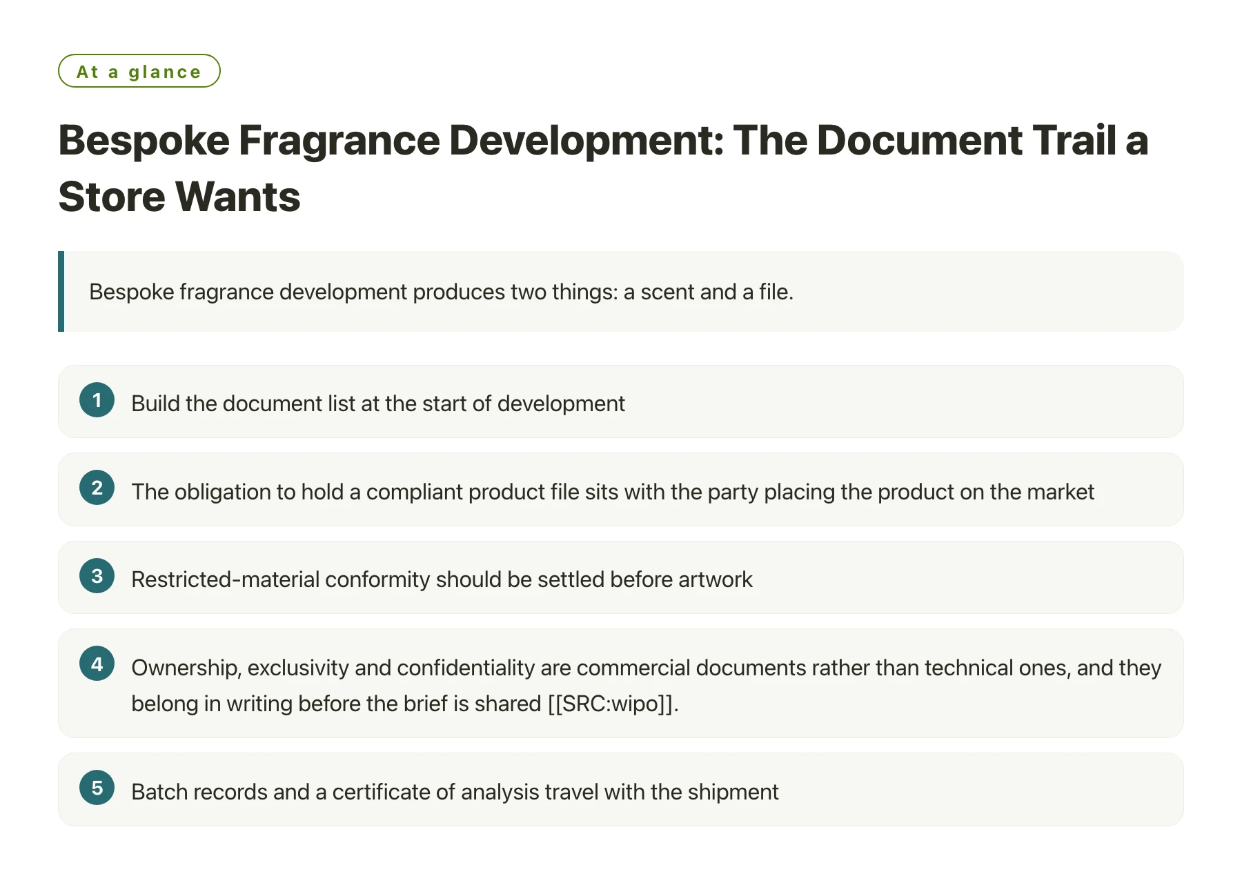 Bespoke Fragrance Development: The Document Trail a Store Wants——全文要点速览